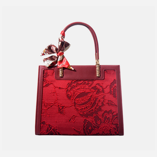 Tang Red 27 Velvet Rose Tote