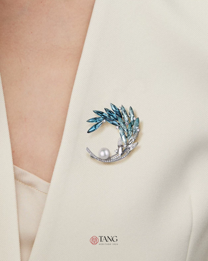 Moonlit Wave Brooch