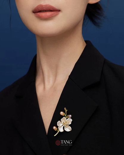 Ivory Magnolia Brooch