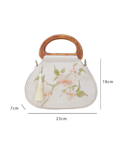 Tang Bloom Magnolia Top-Handle Bag
