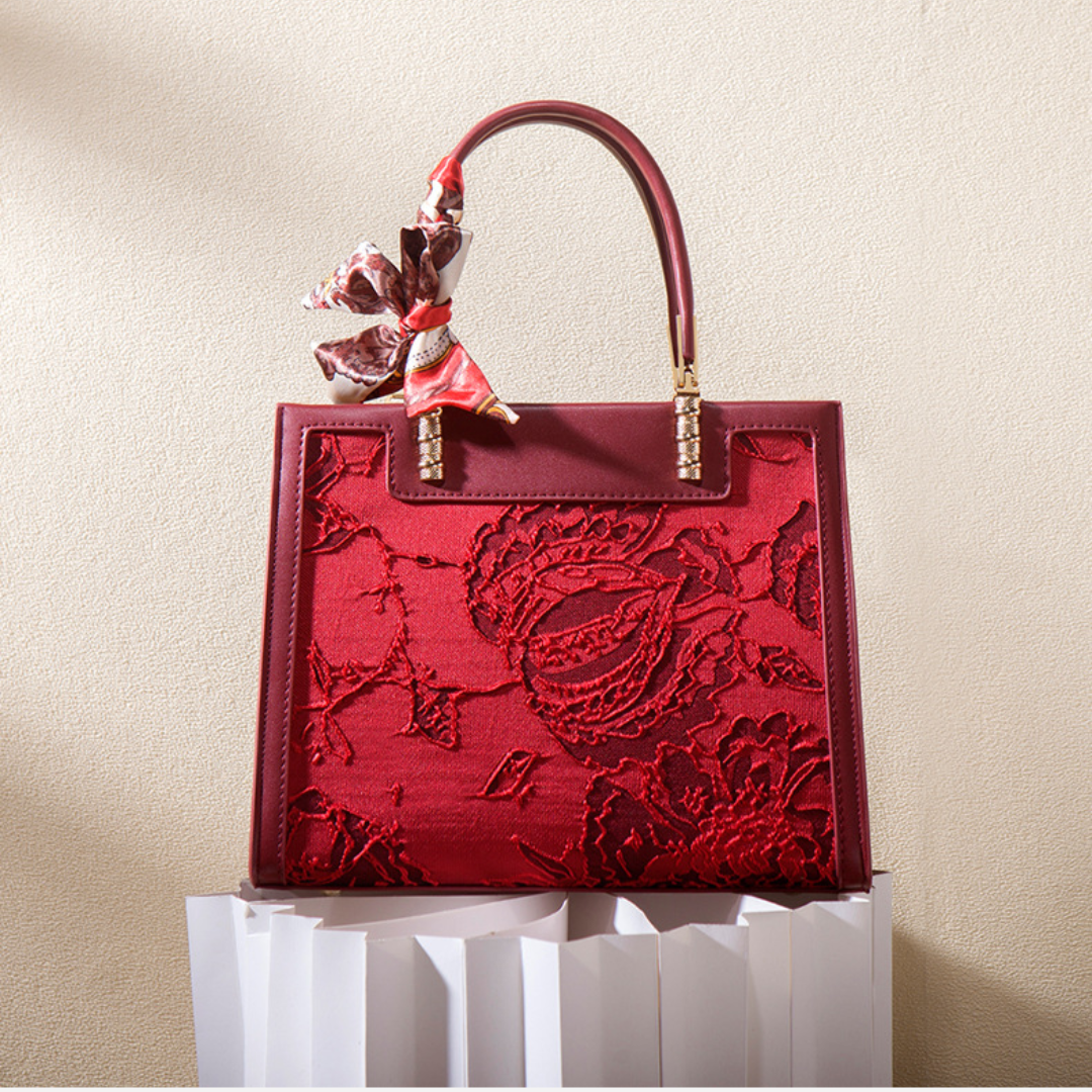 Tang Red 27 Velvet Rose Tote