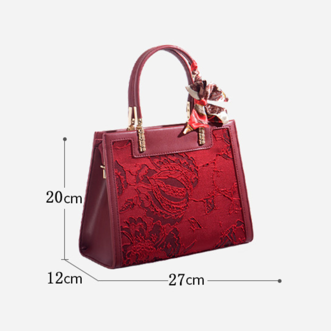 Tang Red 27 Velvet Rose Tote