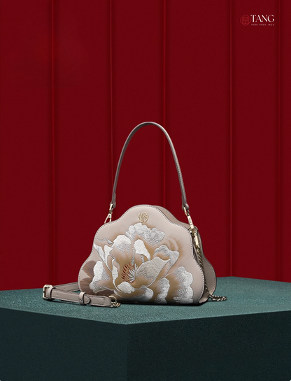 Tang Imperial 25 Embroidered Peony Bloom Shoulder Bag