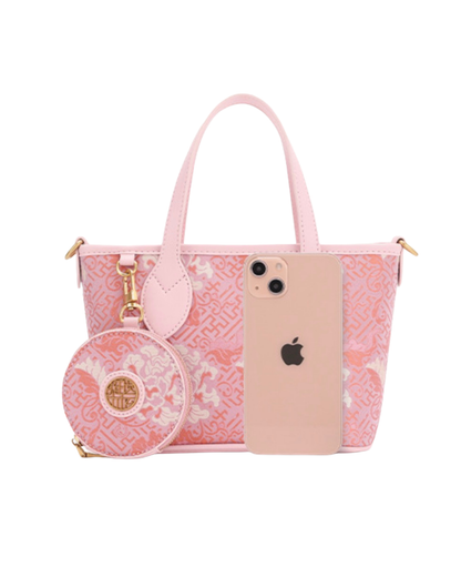 Tang Red 27 Pink Song Brocade Bucket Bag