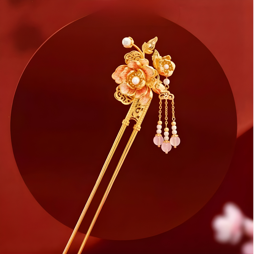 Crown of Peonies Hairpin