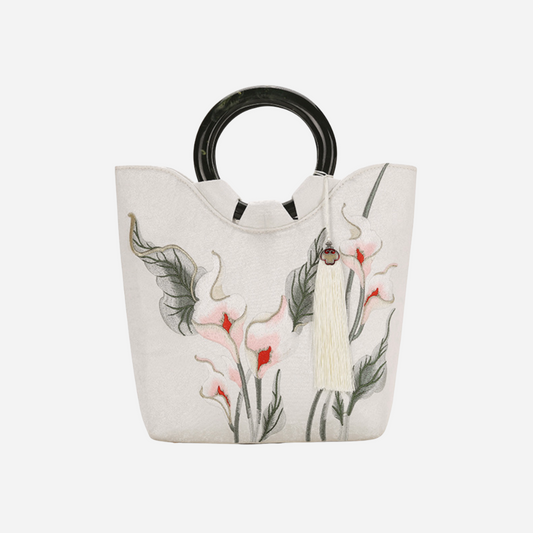 Tang Bloom Trumpet Lily Top-Handle Bag