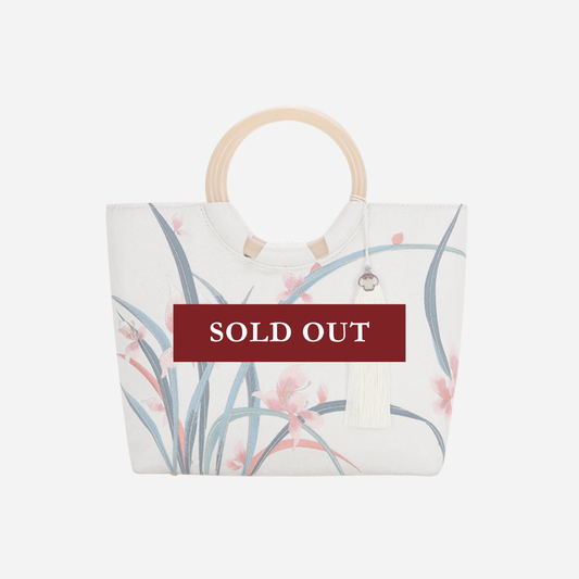 Tang Bloom Orchid Top-Handle Bag