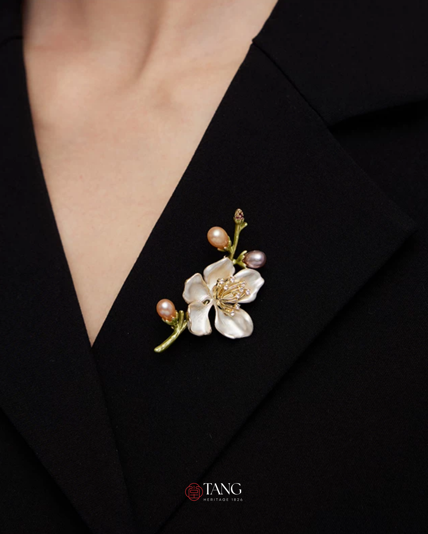 Ivory Magnolia Brooch