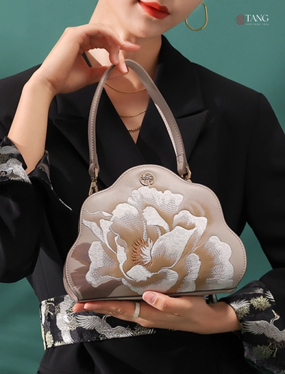Tang Imperial 25 Embroidered Peony Bloom Shoulder Bag