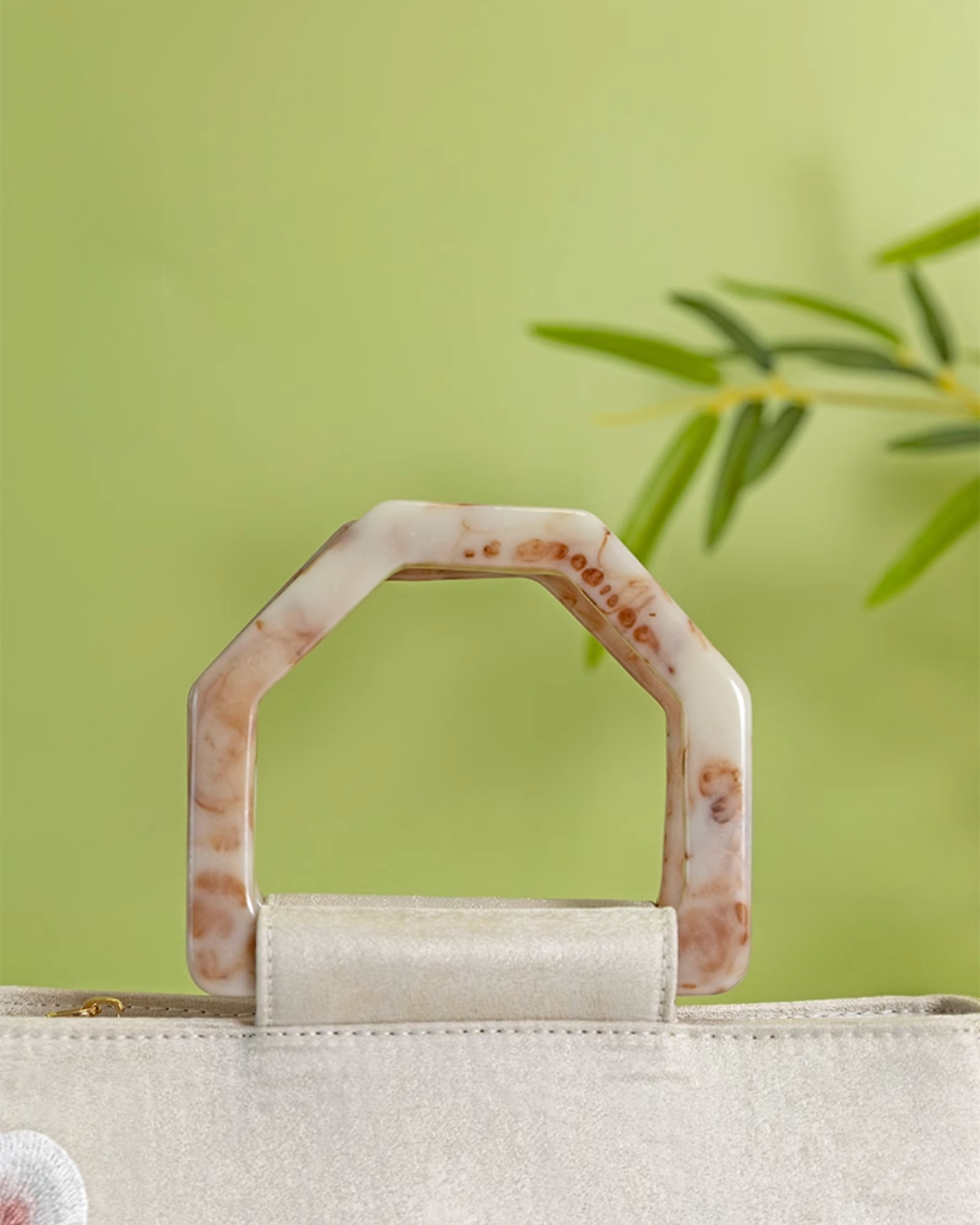 Tang Bloom Orchid Top-Handle Bag