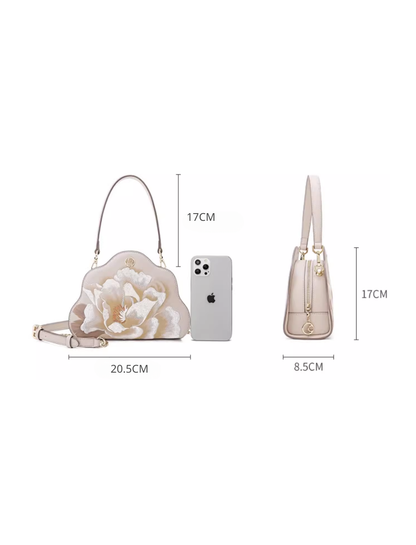 Tang Imperial 25 Embroidered Peony Bloom Shoulder Bag