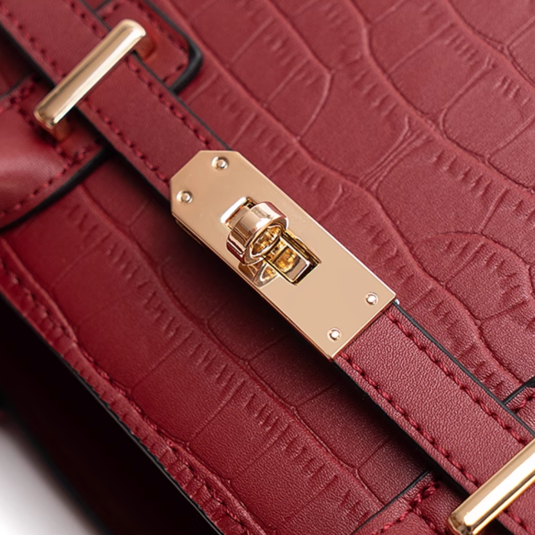 Tang Red 27 Scarlet Crocodile-Embossed Tote