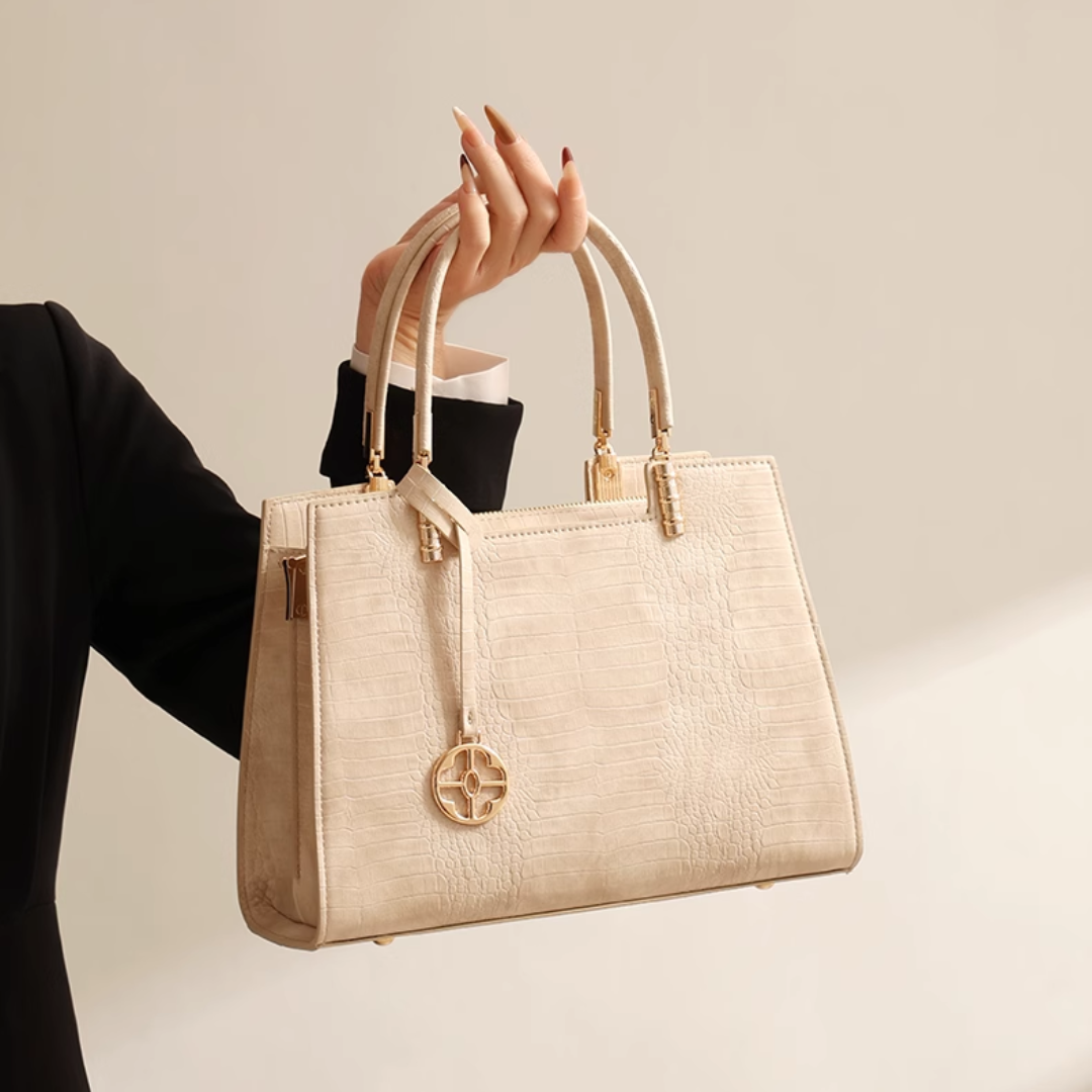 Tang Red 29 Almond Crocodile-Embossed Tote II