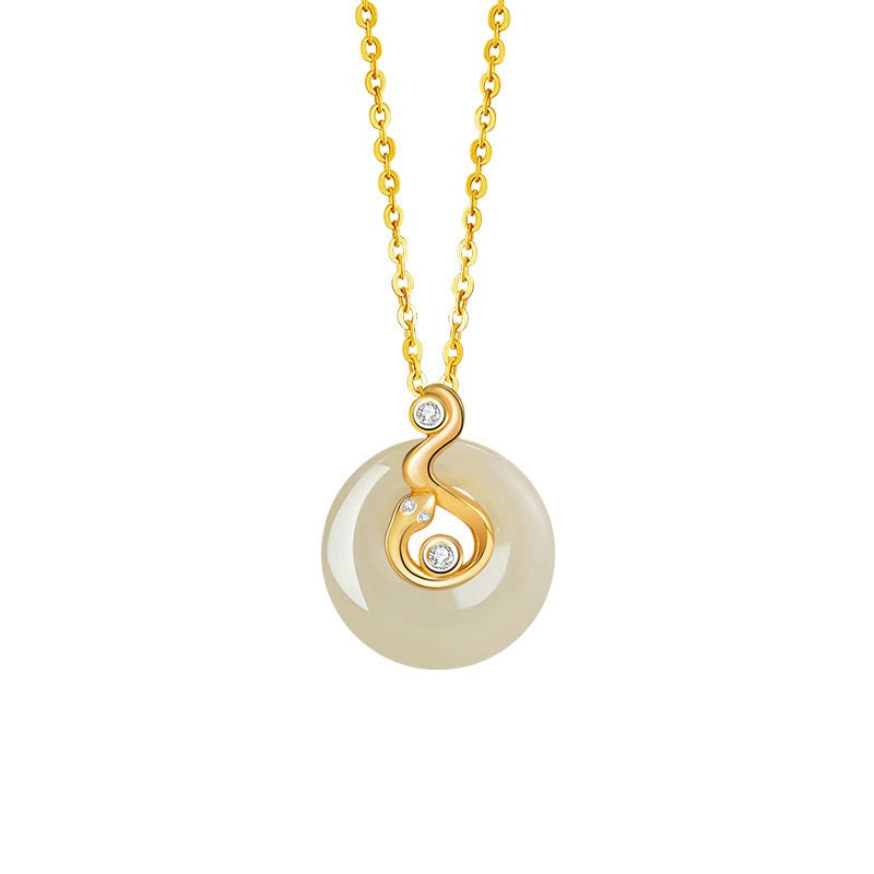 Fire Goat 2027 Jade Peace Buckle Necklace