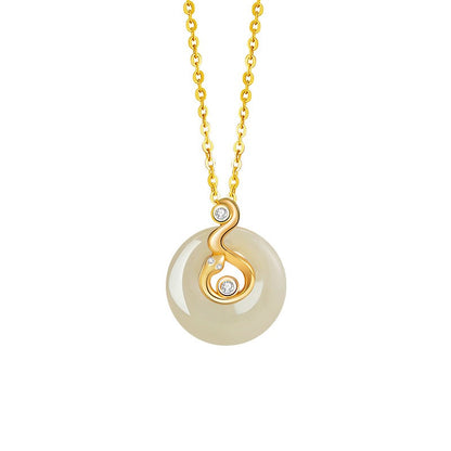 Fire Goat 2027 Jade Peace Buckle Necklace
