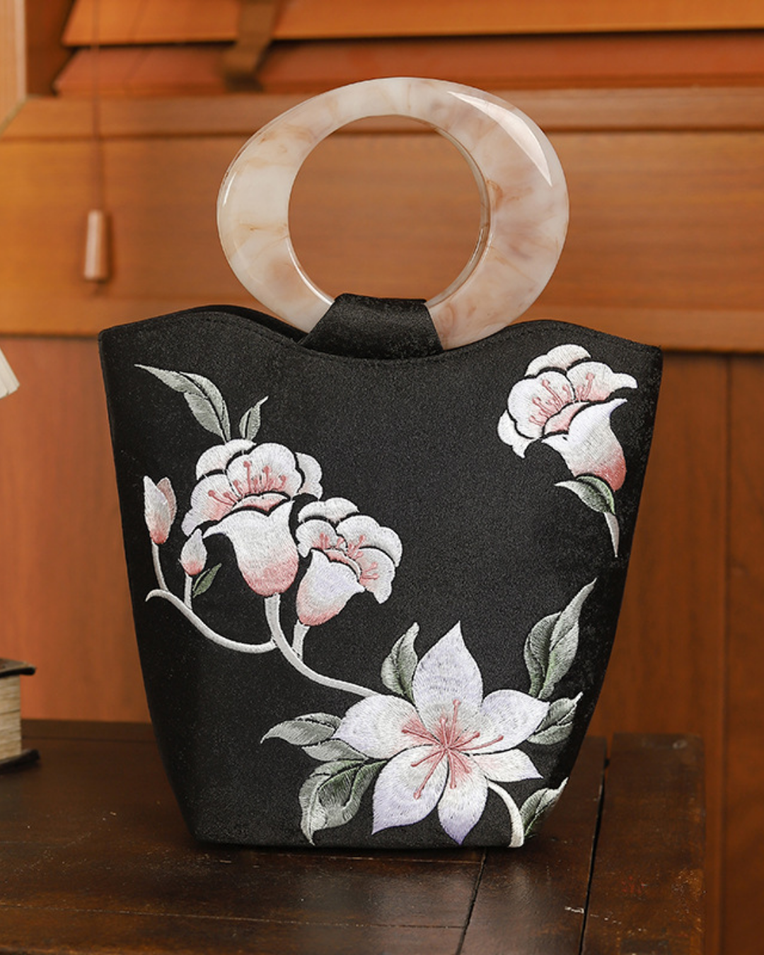 Tang Bloom Peach Blossom Top-Handle Bag