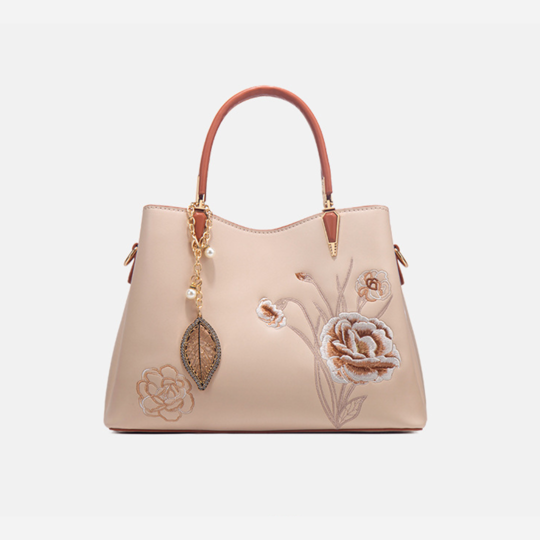 Tang Red 28 Embroidered Peony Tote IV