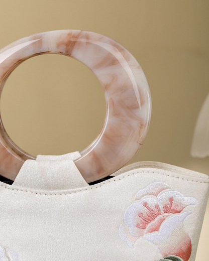 Tang Bloom Peach Blossom Top-Handle Bag