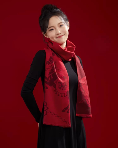 Red Horse Year Scarf Gift Set