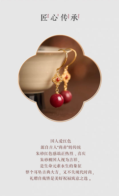 Rosalind Cinnabar Clover Drop Earrings