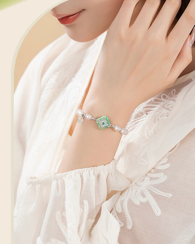 Mountain Mist African Jade Lucky Clover Jewellery Set