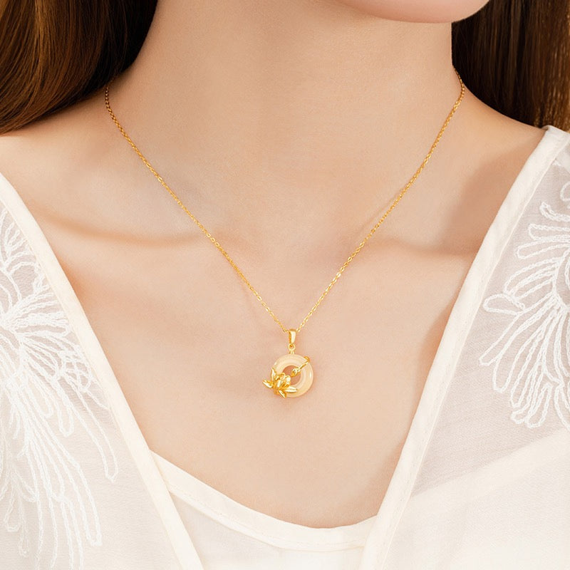 Flora Lotus Jade Necklace