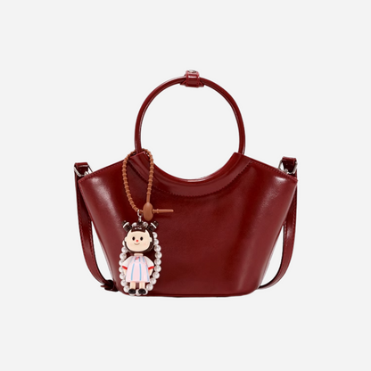 Tang Red 25 Glazed Scarlet Bucket Bag
