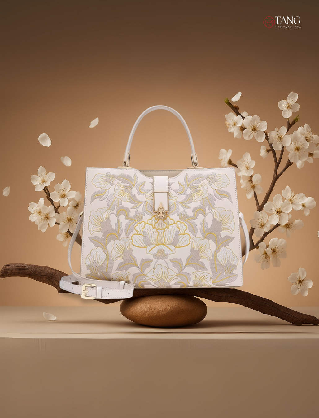 Tang Imperial 30 Embroidered Blossoms Tote