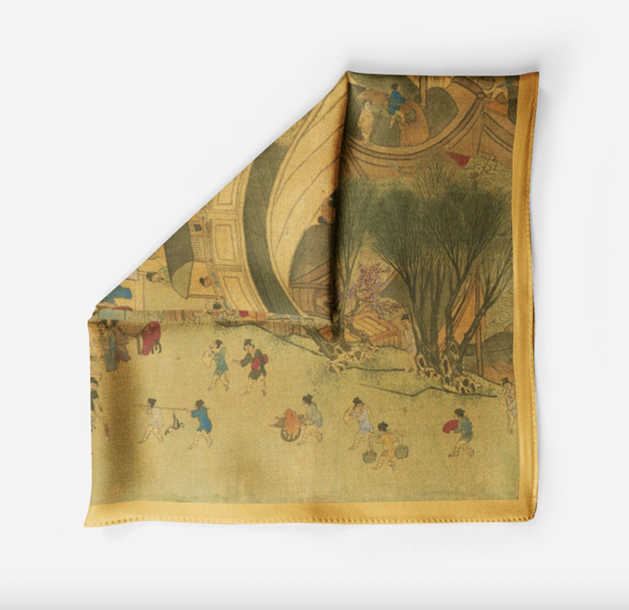 "Along the River During the Qingming Festival" Heritage Artwork Silk Scarf