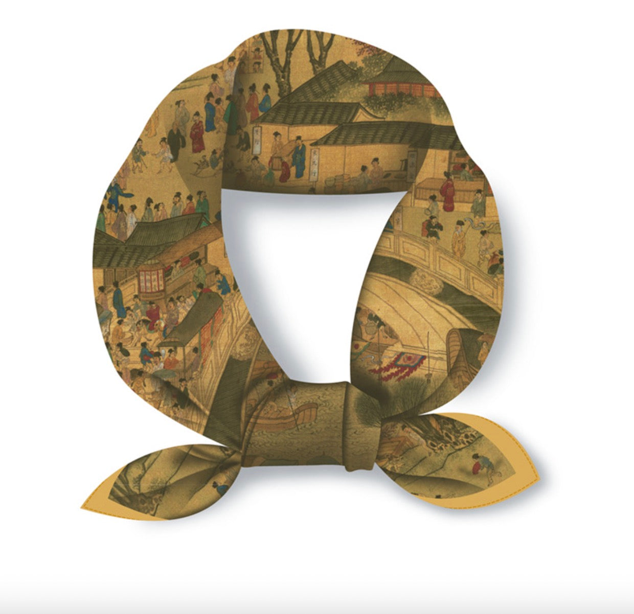 "Along the River During the Qingming Festival" Heritage Artwork Silk Scarf