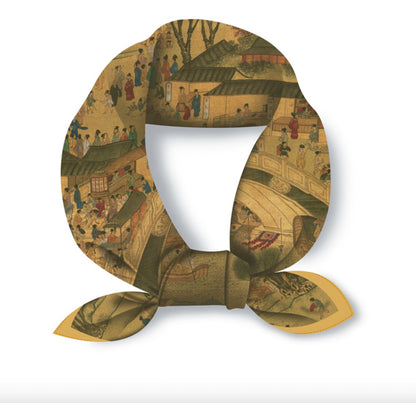 "Along the River During the Qingming Festival" Heritage Artwork Silk Scarf
