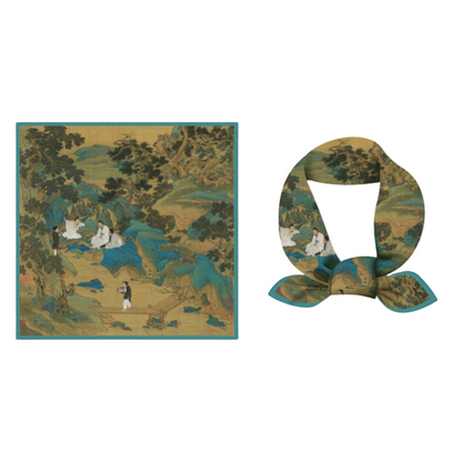 "Peach Blossom Spring" Heritage Artwork Silk Scarf