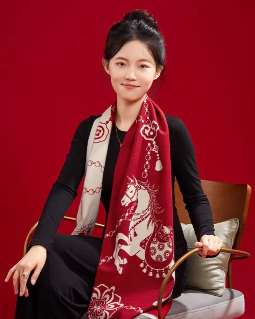 Red Horse Year Scarf Gift Set