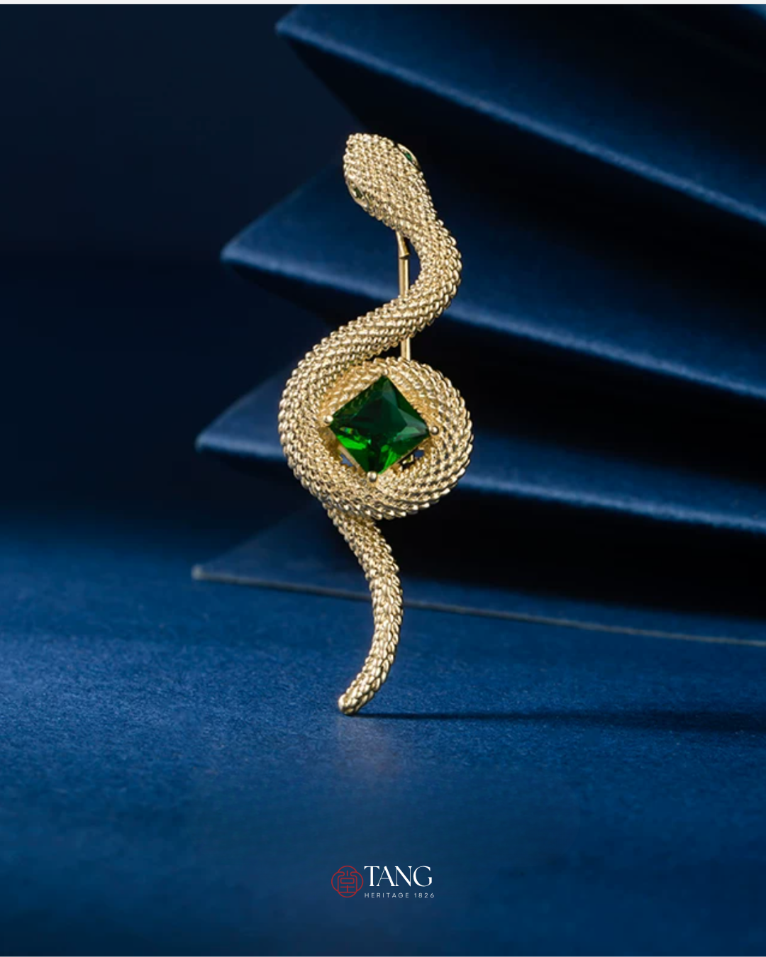 Emerald Serpent Brooch