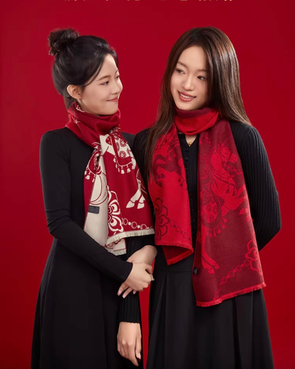 Red Horse Year Scarf Gift Set