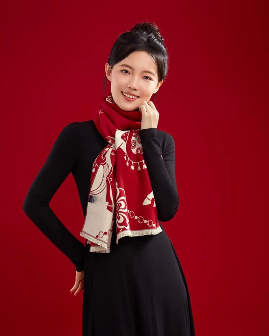 Red Horse Year Scarf Gift Set