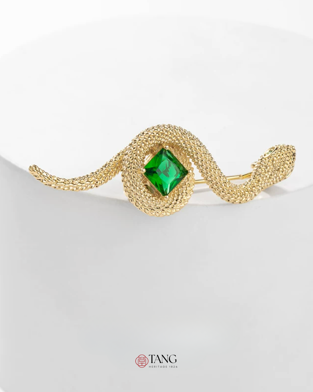 Emerald Serpent Brooch