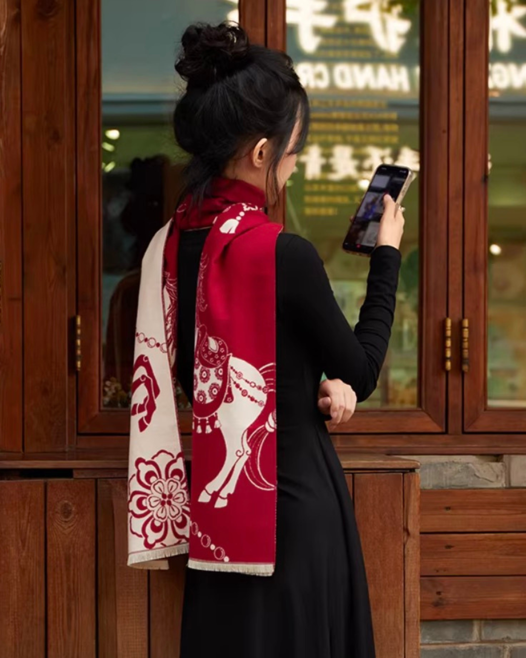Red Horse Year Scarf Gift Set