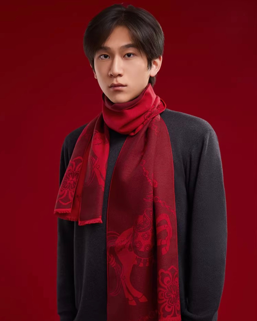 Red Horse Year Scarf Gift Set