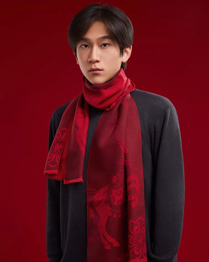 Red Horse Year Scarf Gift Set