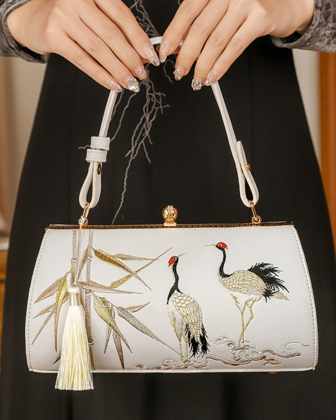 Tang Bloom Bamboo Clutch