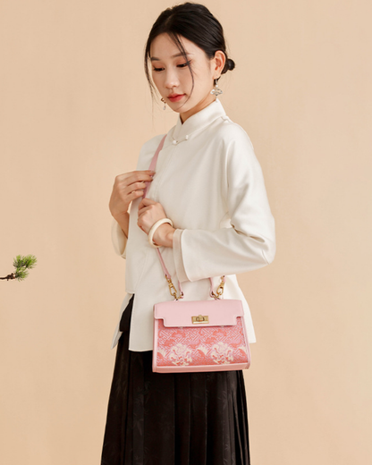 Tang Red 29 Pink Song Brocade Tote