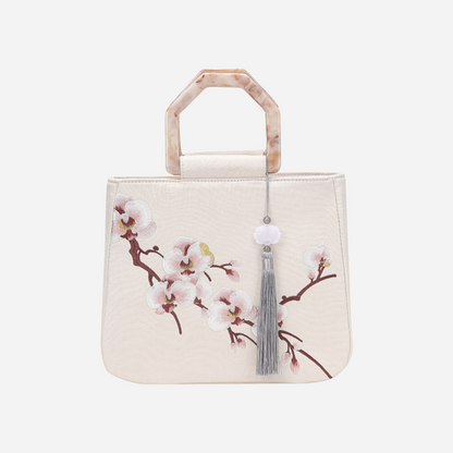 Tang Bloom Orchid Top-Handle Bag