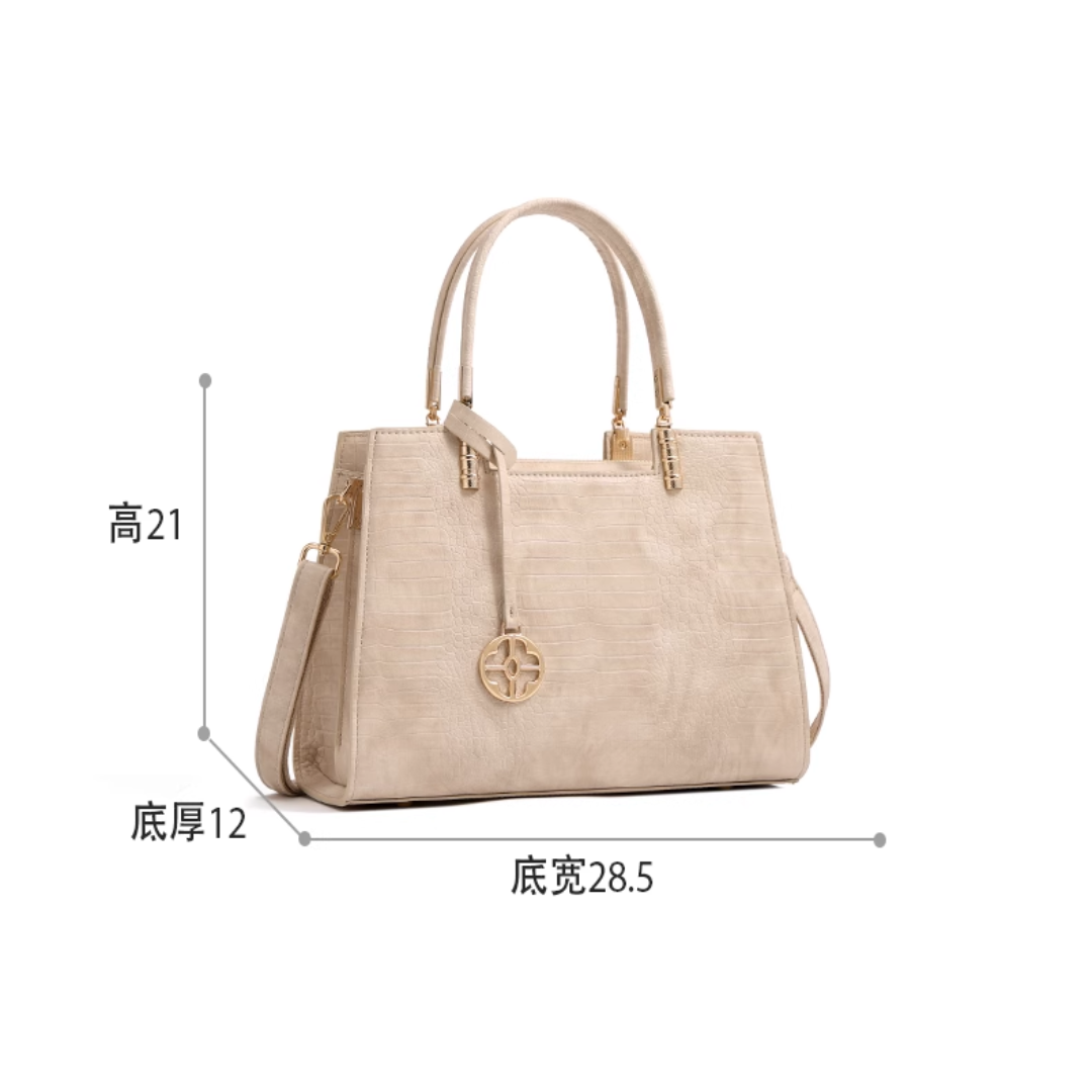 Tang Red 29 Almond Crocodile-Embossed Tote II