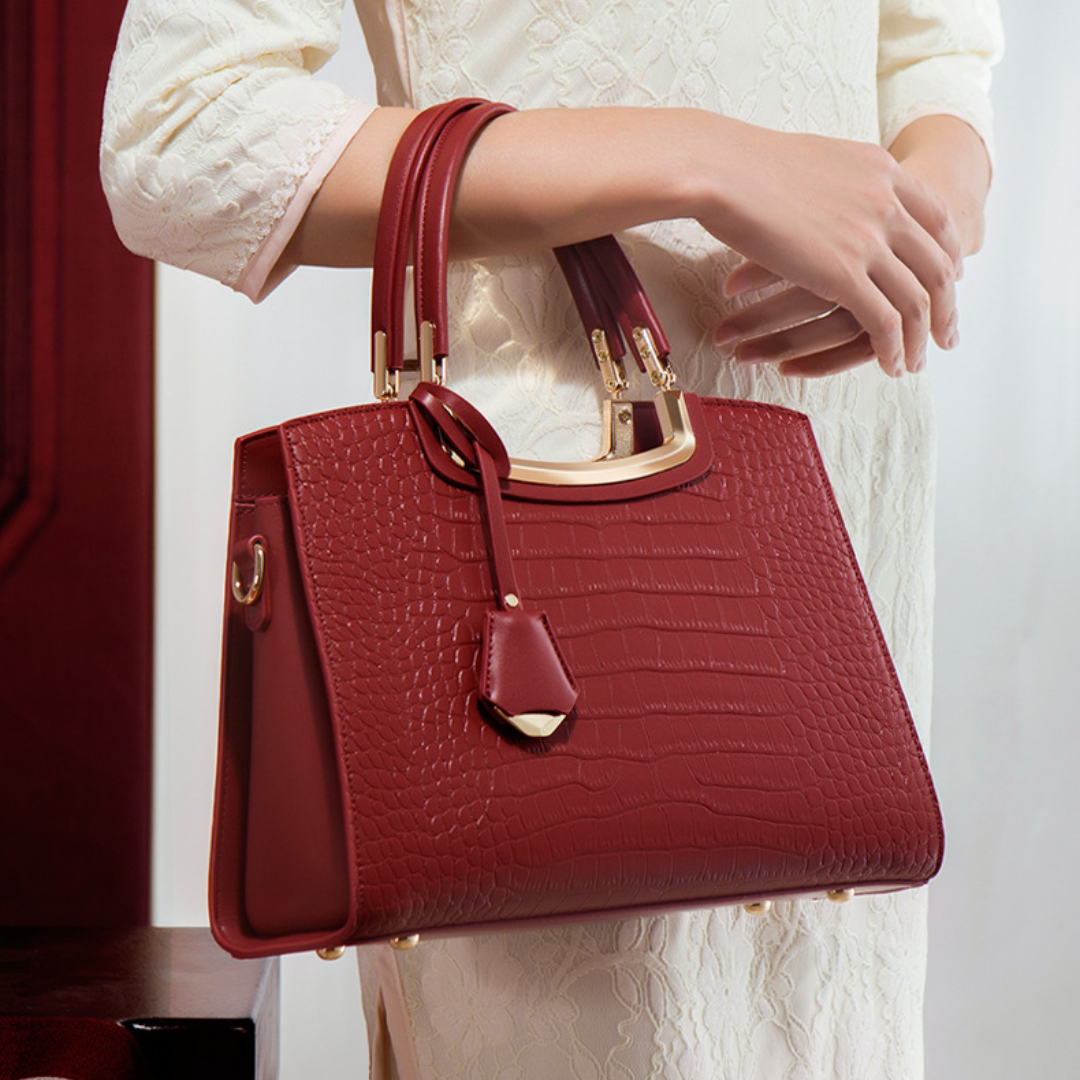 Tang Red 29 Crocodile-Embossed Tote III