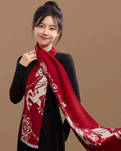 Red Horse Year Scarf Gift Set