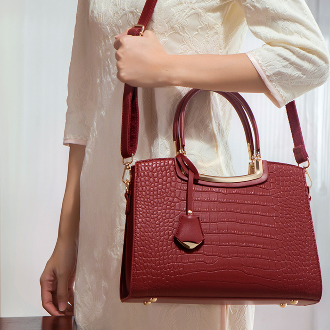 Tang Red 29 Crocodile-Embossed Tote III