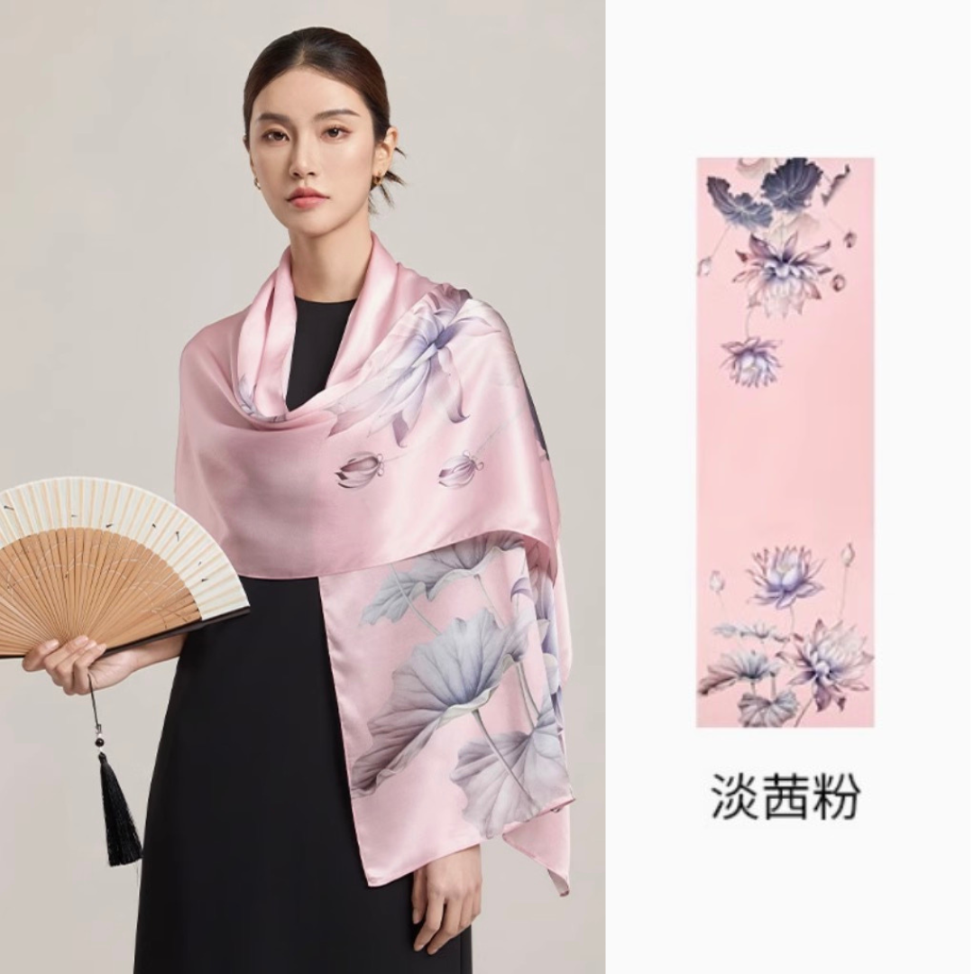 Blush Serenity Mulberry Silk Scarf (170x53cm)