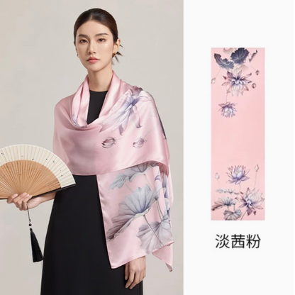 Blush Serenity Mulberry Silk Scarf (170x53cm)