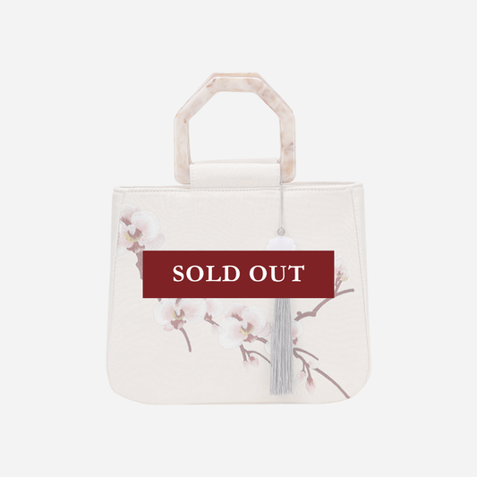 Tang Bloom Orchid Top-Handle Bag